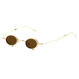Miniature Round Frame Sunglasses with Foldable arms & Flip Down Lens - Assorted