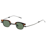 Lunettes de soleil en métal miniature carré avec bras pliables - Assorties