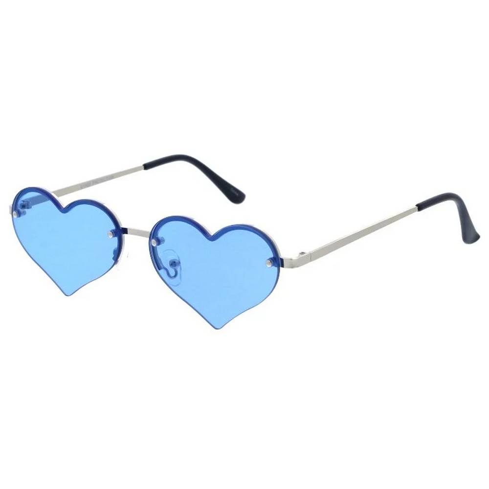 Lunettes de soleil en forme de cœur de taille moyenne avec verres colorés - Assorties