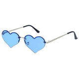 Lunettes de soleil en forme de cœur de taille moyenne avec verres colorés - Assorties