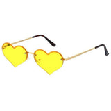 Lunettes de soleil en forme de cœur de taille moyenne avec verres colorés - Assorties