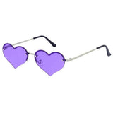 Lunettes de soleil en forme de cœur de taille moyenne avec verres colorés - Assorties