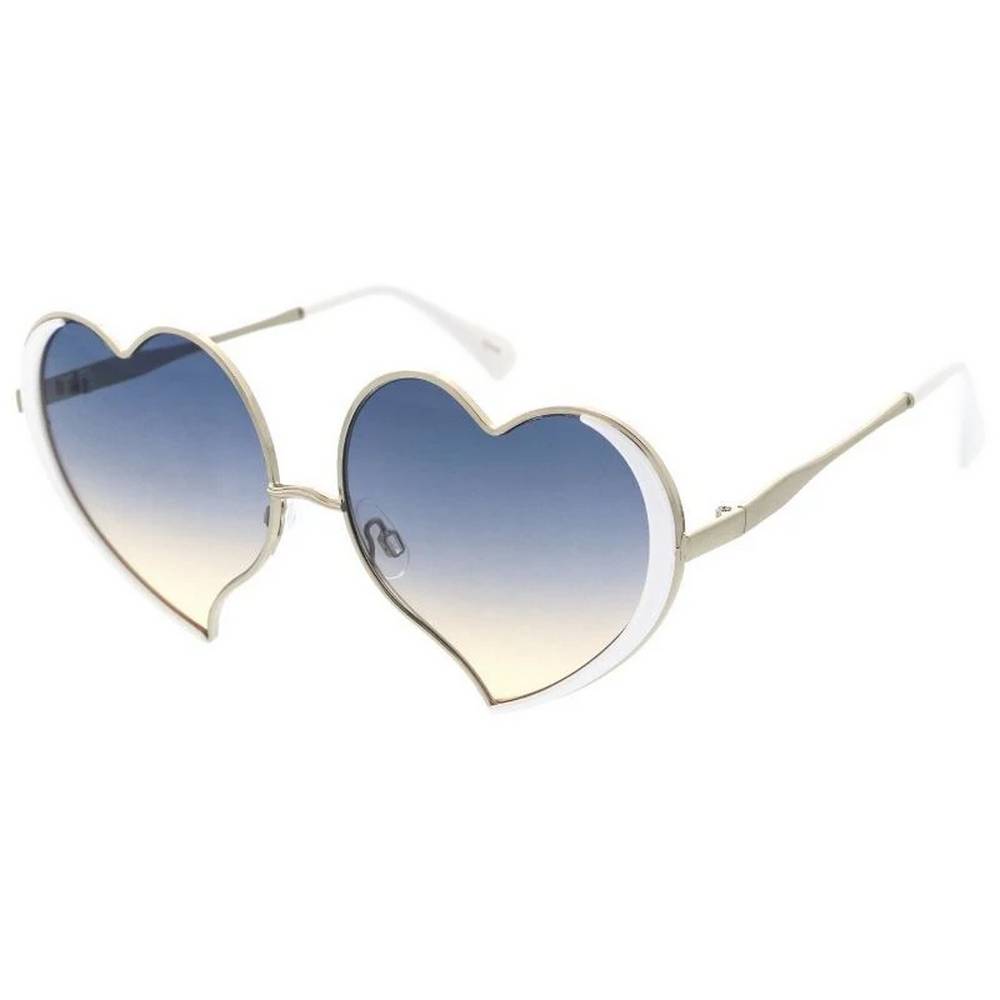 Women's Metal Large Heart Shaped Frame Sunglasses