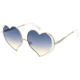 Women's Metal Large Heart Shaped Frame Sunglasses