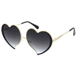 Women's Metal Large Heart Shaped Frame Sunglasses