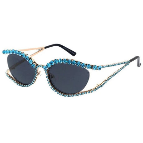 Women's Large Cat Eye Vintage Inspired Rhinestone Encrusted Frame