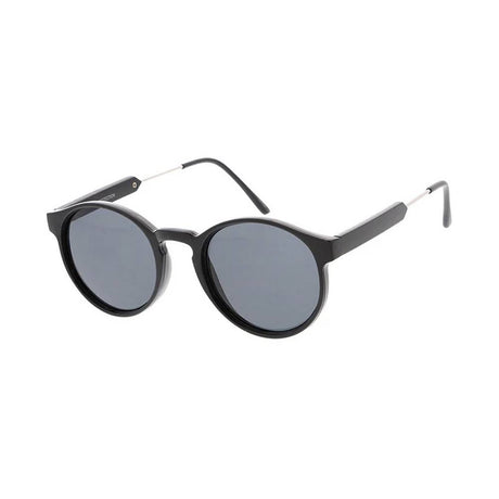 Unisex Plastic Round Hipster Sunglasses Small Frame with Metal Tips