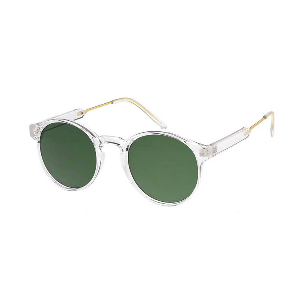 Unisex Plastic Round Hipster Sunglasses Small Frame with Metal Tips