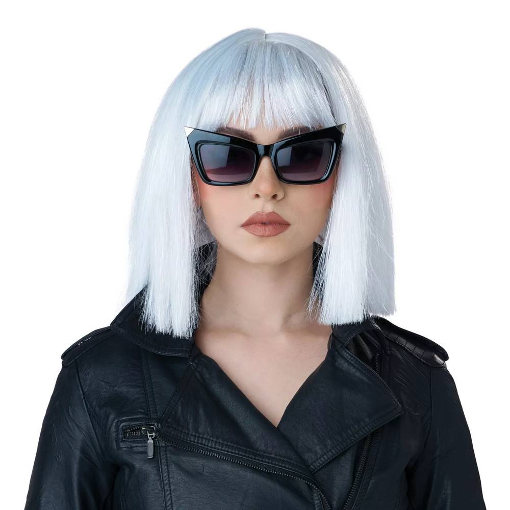 Shimmering White Bob Adult Costume Wig