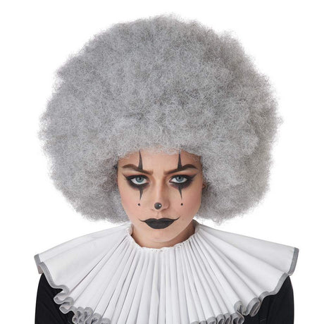 Jumbo Afro Clown Wig - grey