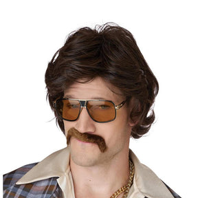 70's Disco Daddy Wig & Mustache - brown