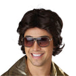 70's feathered & flashy wig - Flashy Retro Heartthrob Men Costume Wig