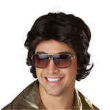 70's feathered & flashy wig - Flashy Retro Heartthrob Men Costume Wig