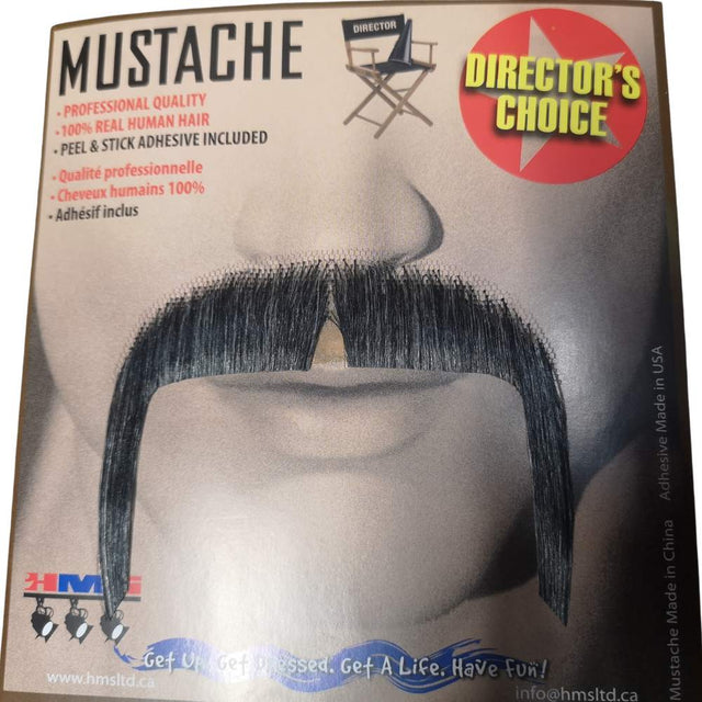 Real Hair Mustache Chinese - Grey