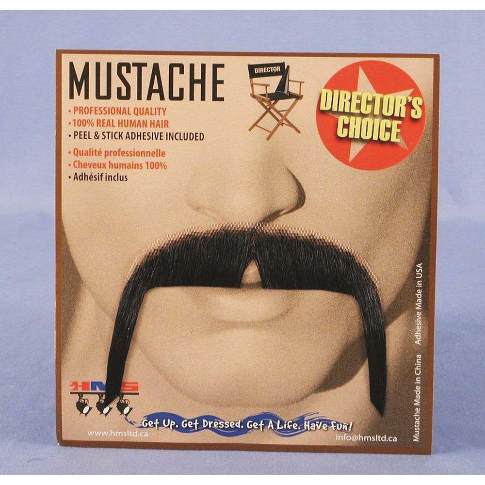 Real Hair Mustache Chinese - Black