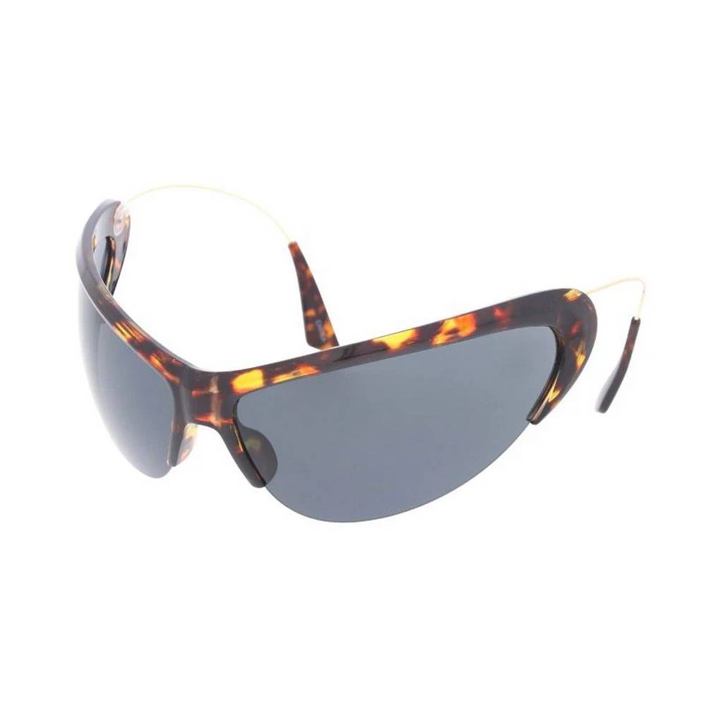 Unisex Plastic Large Futuristic Wrap Frame with Metal Wire Arms