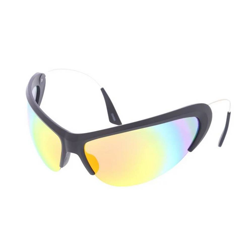 Unisex Plastic Large Futuristic Wrap Frame with Metal Wire Arms