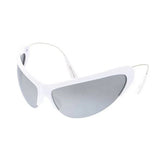 Unisex Plastic Large Futuristic Wrap Frame with Metal Wire Arms