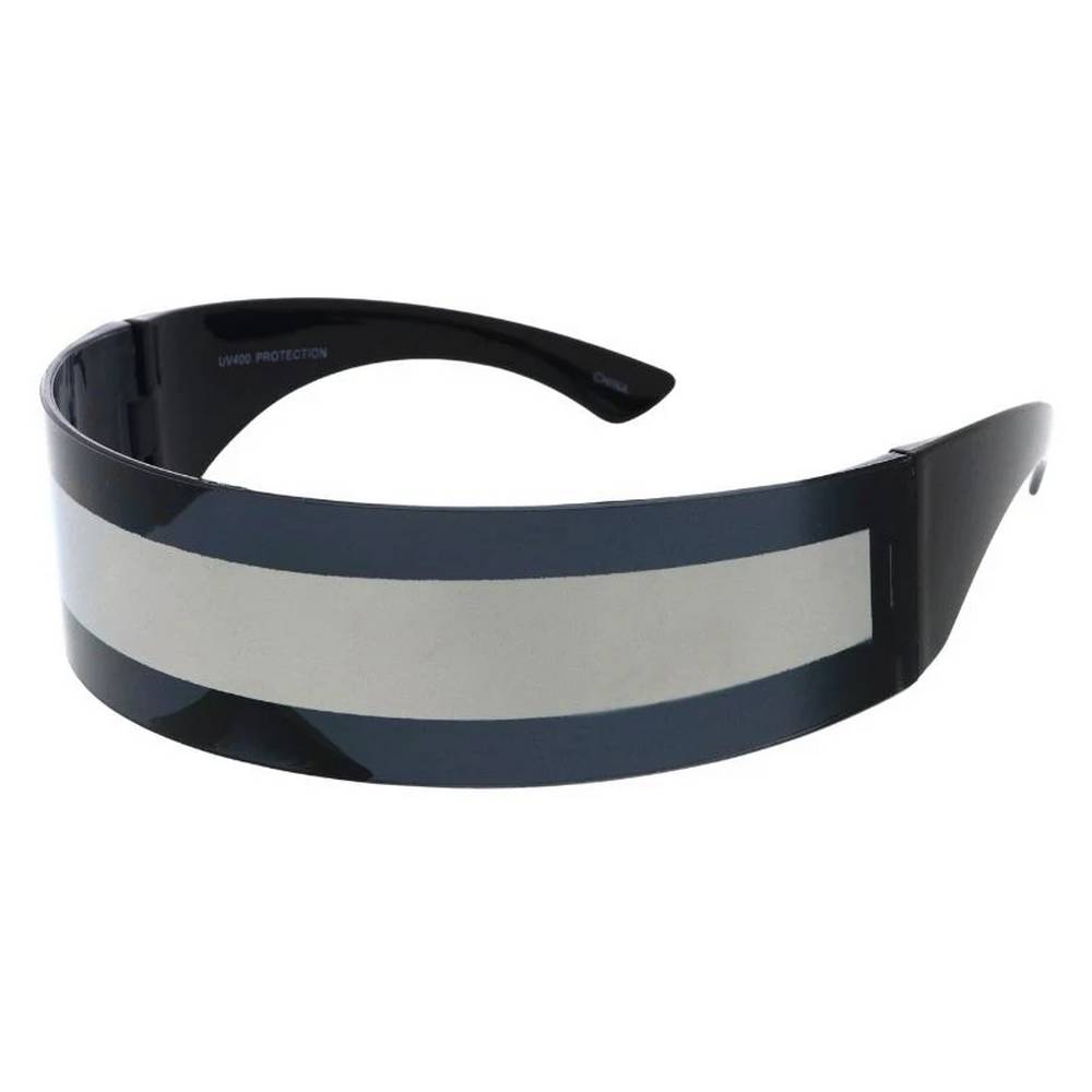 Unisex Plastic Glasses Wrap Around Futuristic Shield Frame -Assorted