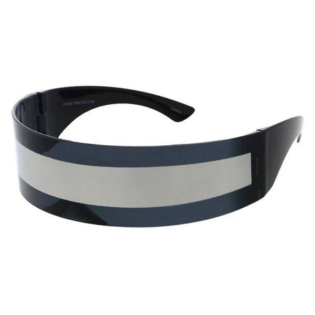 Unisex Plastic Glasses Wrap Around Futuristic Shield Frame -Assorted