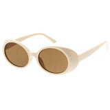 Women's Large Oval Sunglasses with Plastic Frame - Assorted