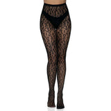 Leopard Net Tights- Black