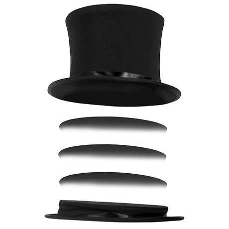 Deluxe Collapsible Top Hat - Black