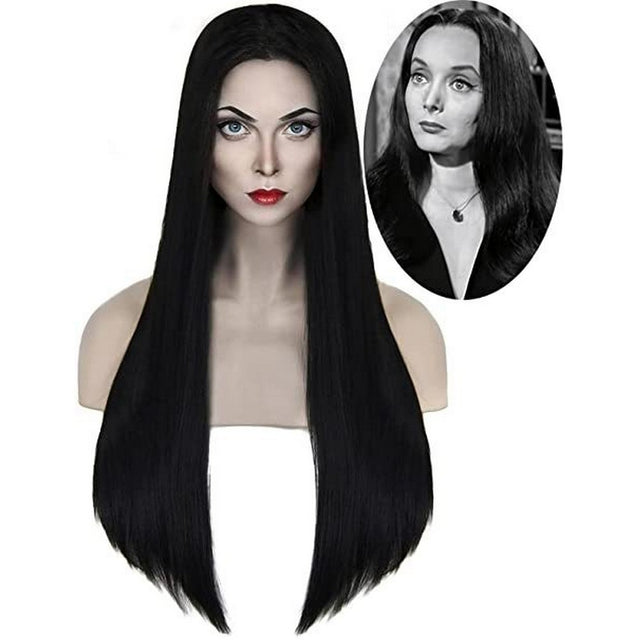 Adult Long wig - Black, Morticia Addams Family