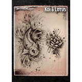 Tattoo Pro Koi & Lotus Stencil - 102