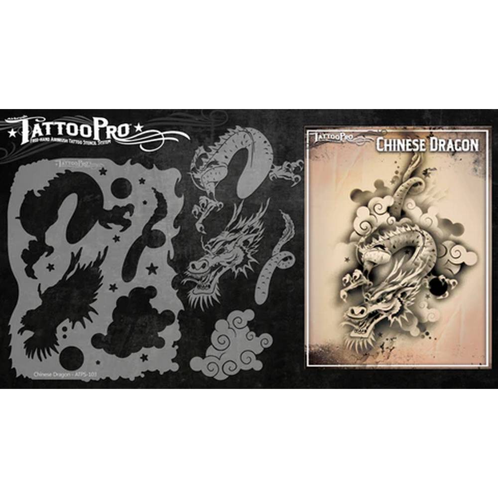 Tattoo Pro Chinese Dragon Stencil - 103