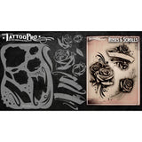 Tattoo Pro Roses & Scrolls Stencil - 104