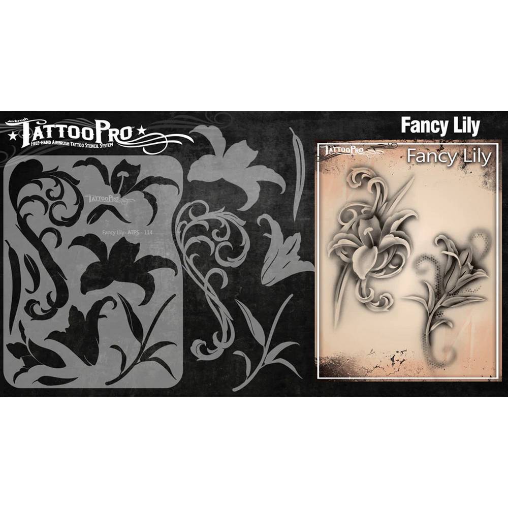 Tattoo Pro Fancy Lily Stencil - 114