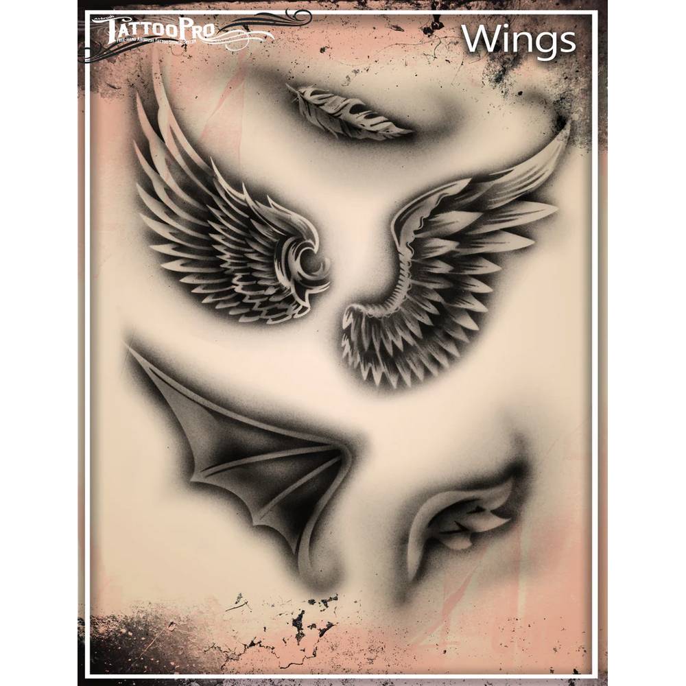 Tattoo Pro Wings Stencil - 121