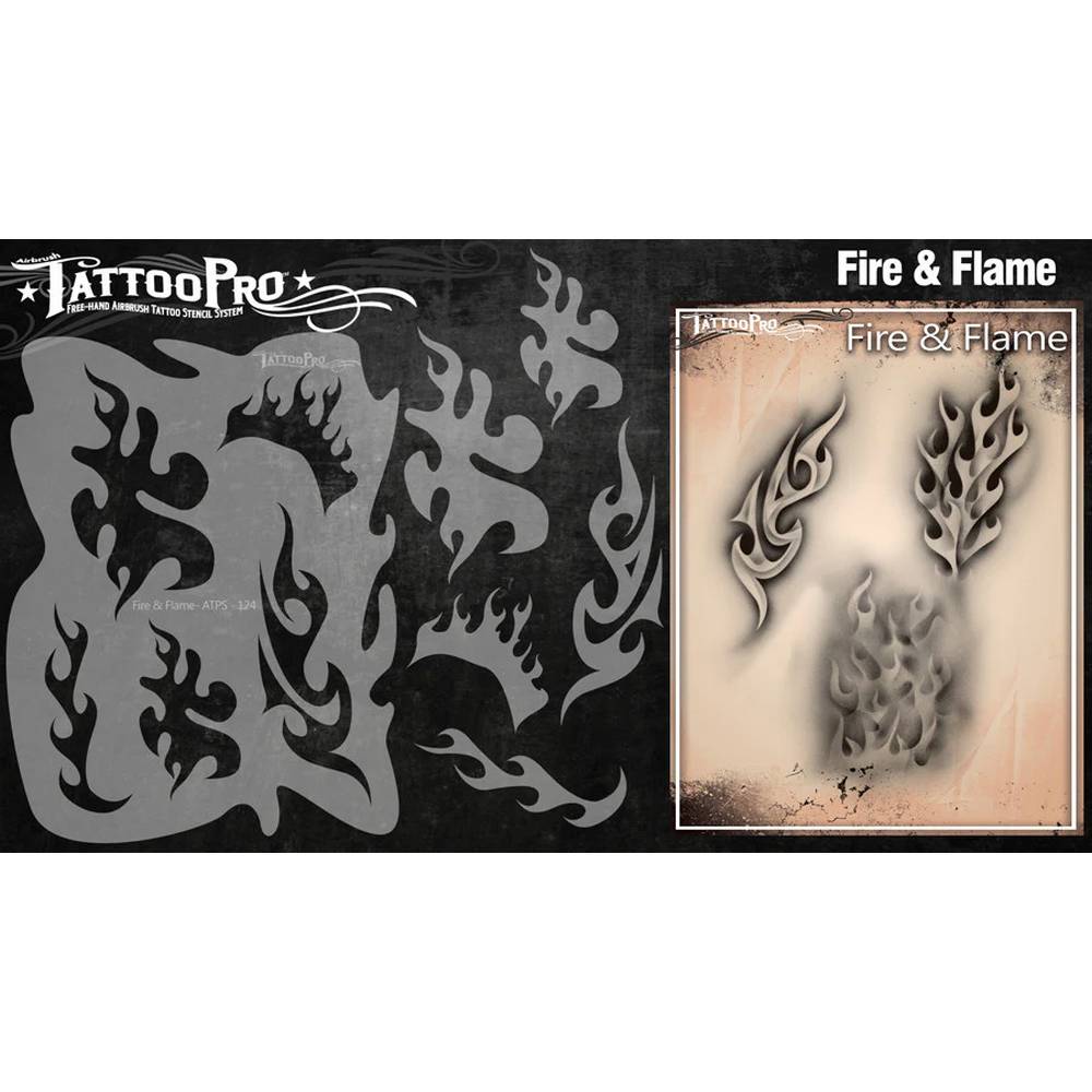 Tattoo Pro Fire & Flame Stencil - 124