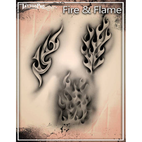 Tattoo Pro Fire & Flame Stencil - 124