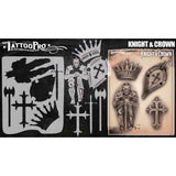 Tattoo Pro Knight & Crown Stencil - 166