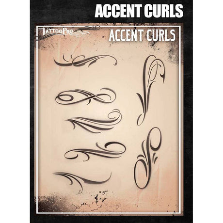 Tattoo Pro Accent Curls Stencil - 168