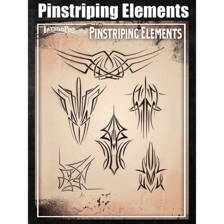 Tattoo Pro Pinstriping Element Stencil 174