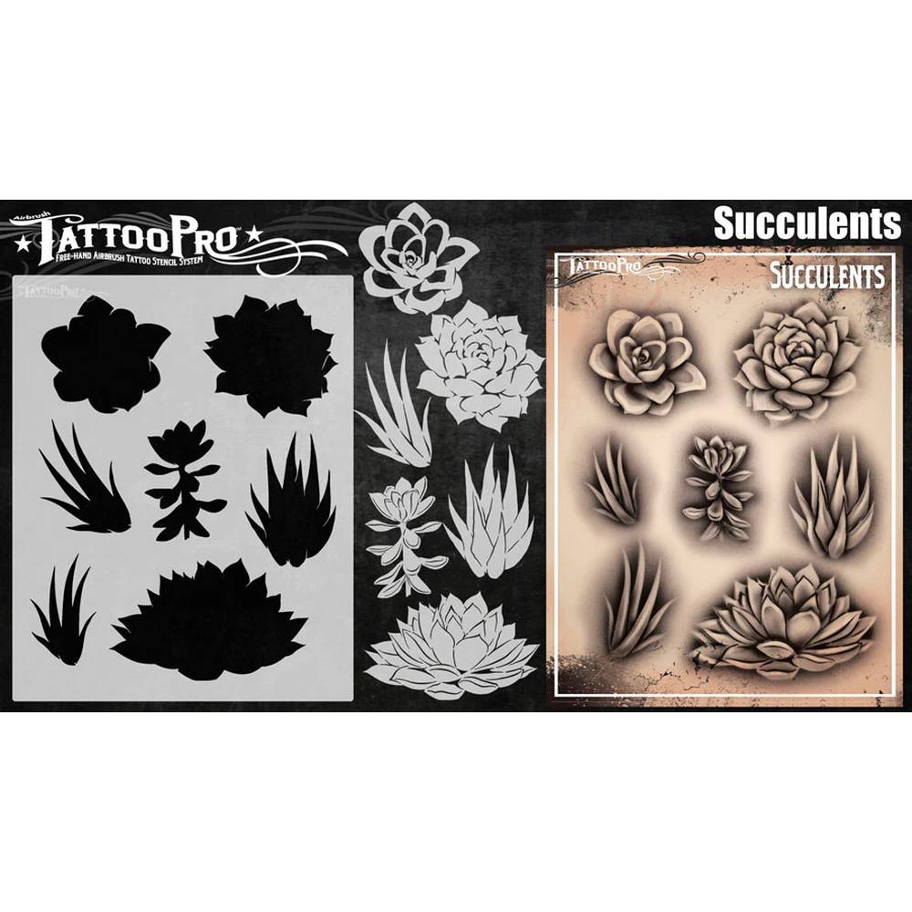 Tattoo Pro Succulents Stencil - 180