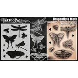 Tattoo Pro Dragonfly & Moth Stencil - 183