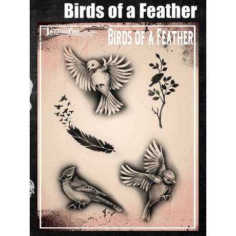 Tattoo Pro Birds Of Feather Stencil - 185 - Tattoo design