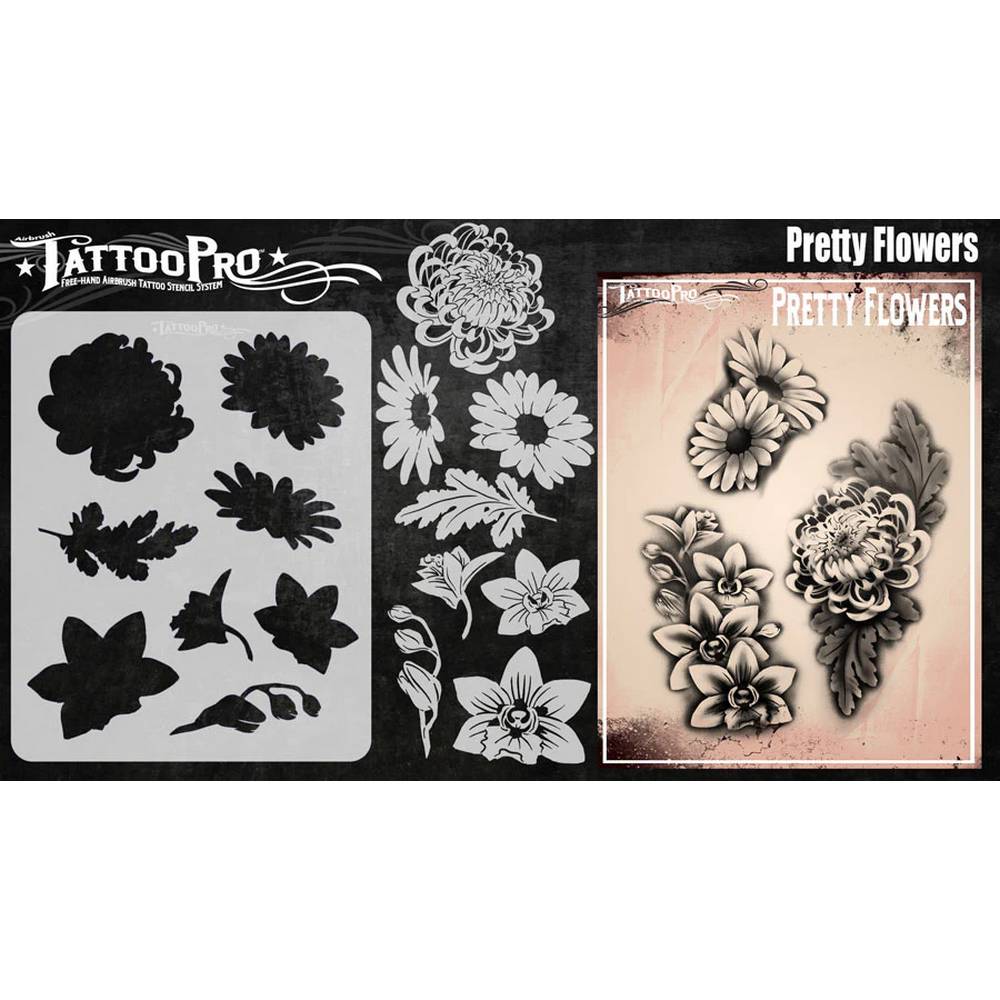 Tattoo Pro Pochoir Jolies Fleurs - 188