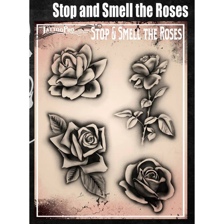 Tattoo Pro Stop And Smell The Roses Stencil - 189