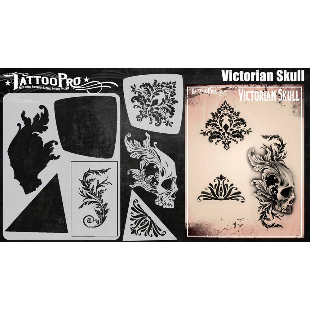 Tattoo Pro Victorian Skull Stencil - 190