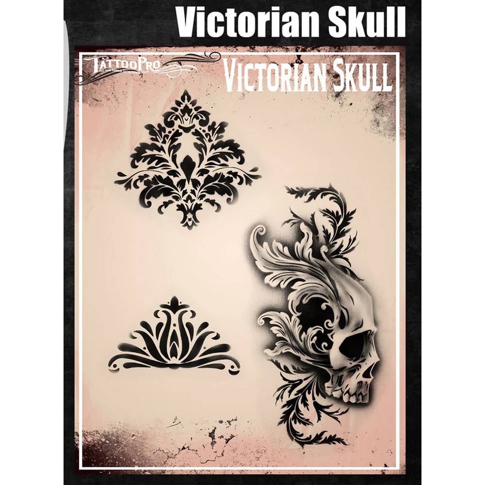 Tattoo Pro Victorian Skull Stencil - 190