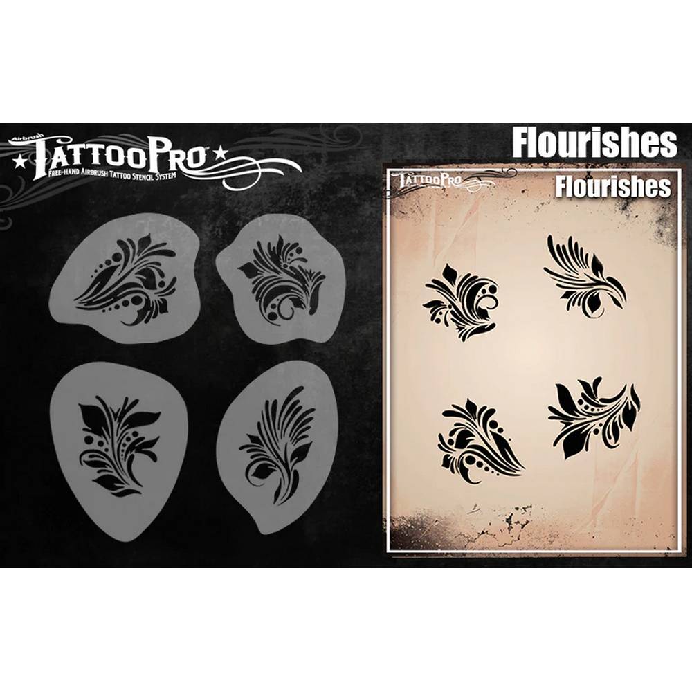 Tattoo Pro Flourishes Stencil - 205