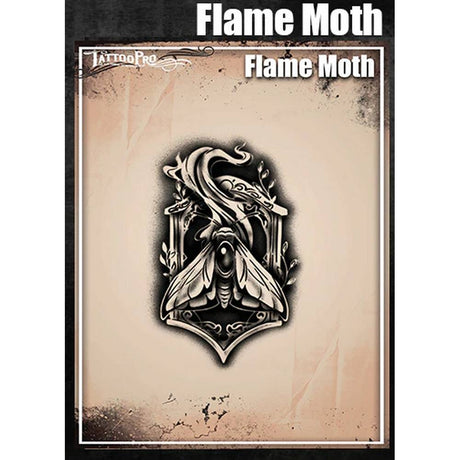 Tattoo Pro Flame Moth Stencil - 207