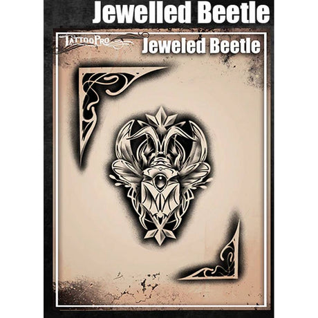 Tattoo Pro Jewelled Beetle Stencil - 208