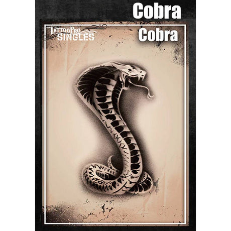 Tattoo Pro Cobra snake Stencil - Singles S111