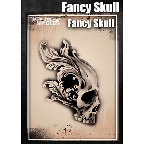 Tattoo Pro Fancy Skull Stencil - Singles S123